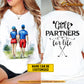 Personalized Couple Golf Two-sided T-shirt, Golf Partners For Life, Couple Valentine's Day Gift For Golf Lovers