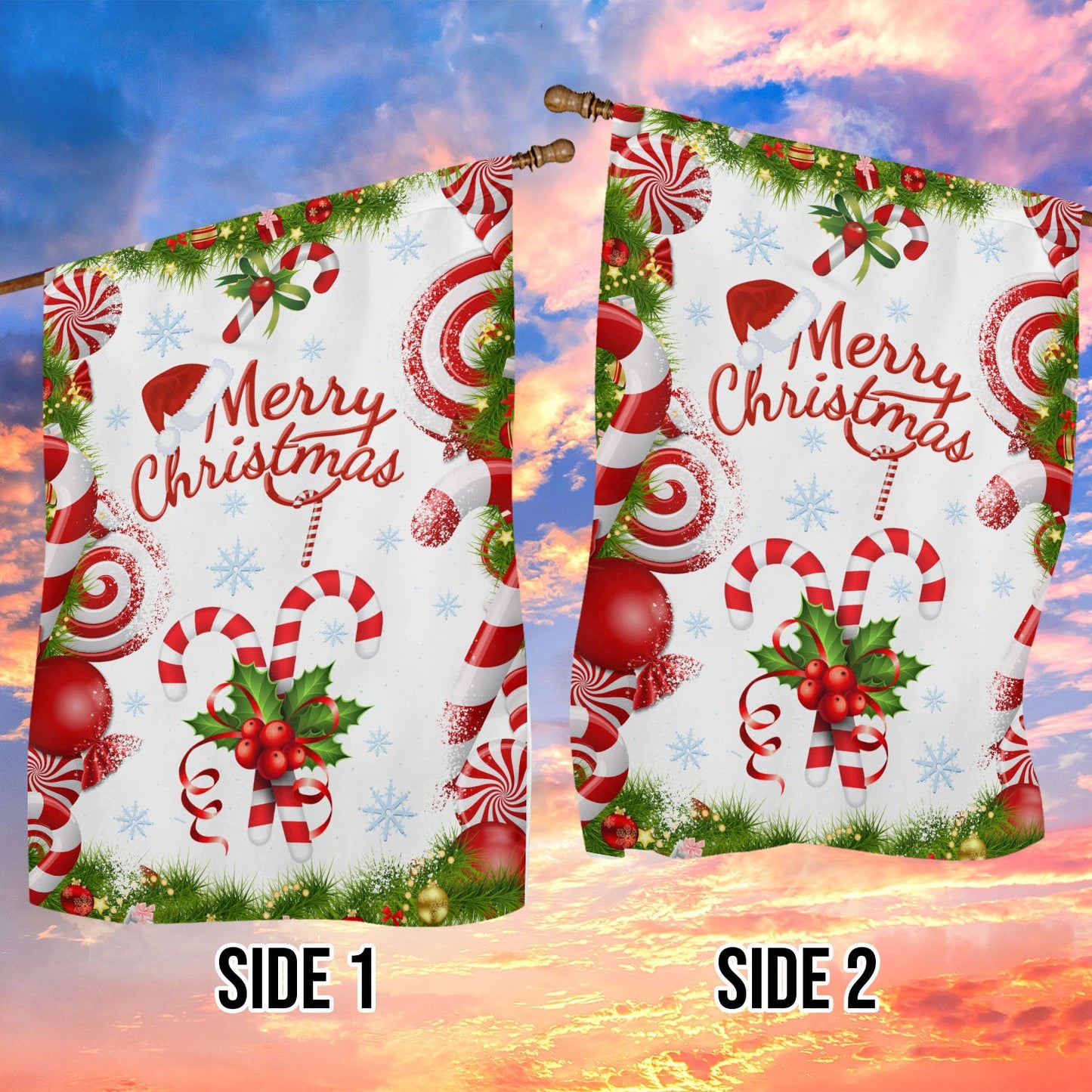 Merry Christmas, Gnomes Xmas Brighten Garden Flag & House Flag, Christmas Flag Gift