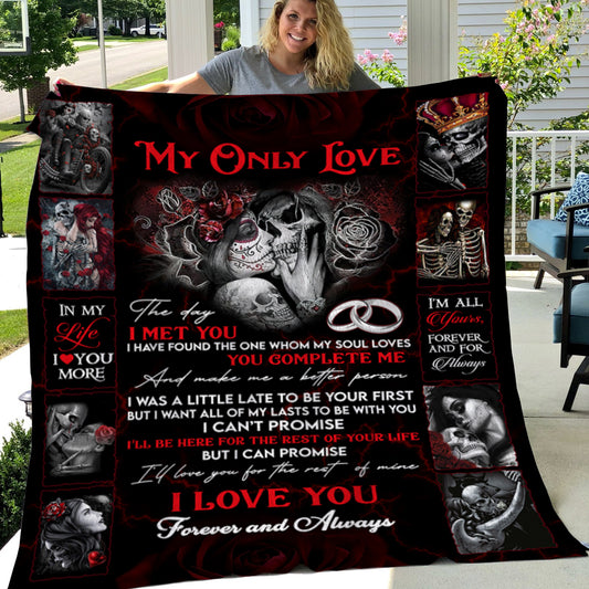 Romantic Valentine's Day Blanket, Love You For The Rest Of Mine, Inspirational Quotes Fleece Blanket - Sherpa Blanket Gift For Your Love