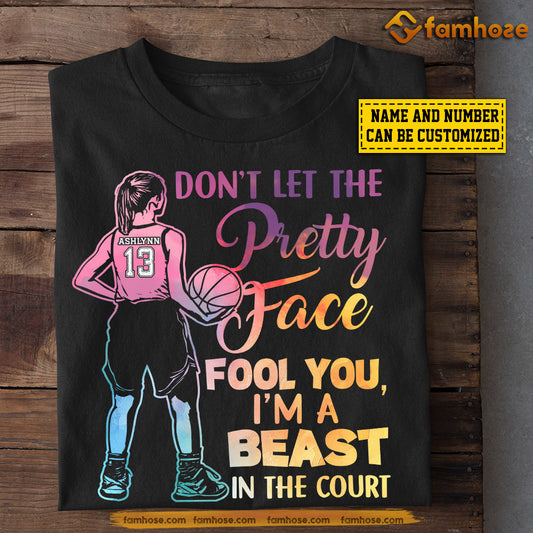 Funny Personalized Basketball Girl T-shirt, I'm A Beast In The Court, Gift For Basketball Lovers, Basketball Girl Player