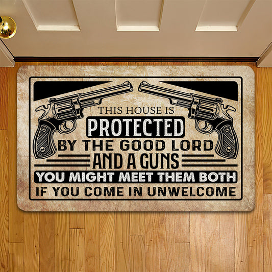 Funny Doormat, This House Is Protected, Doormat For Home Decor Housewarming Gift, Welcome Mat Gift