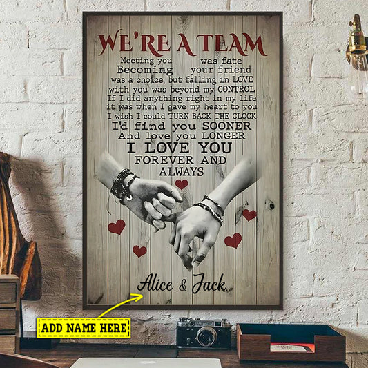 Personalized Valentine's Day, Meeting You Was Fate, Motivational Canvas Painting, Inspirational Quotes Wall Art Decor, Valentines Couple Poster Gift