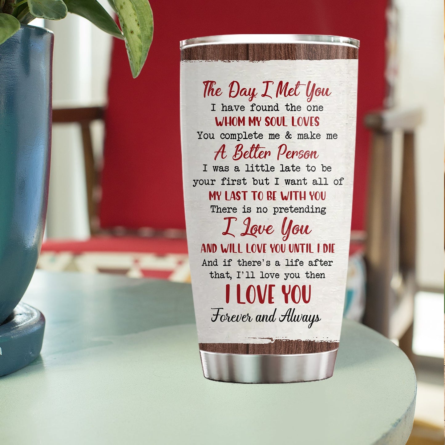 Personalized Valentine's Day Tumbler, I Have Found My Soul, Valentines Stainless Steel Tumbler, Gift For Your Love