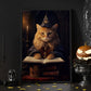 Vintage Magical Cat Witch Spooky Halloween Canvas Painting, Wall Art Decor - Cat Halloween Poster Gift