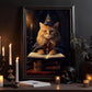 Vintage Magical Cat Witch Spooky Halloween Canvas Painting, Wall Art Decor - Cat Halloween Poster Gift