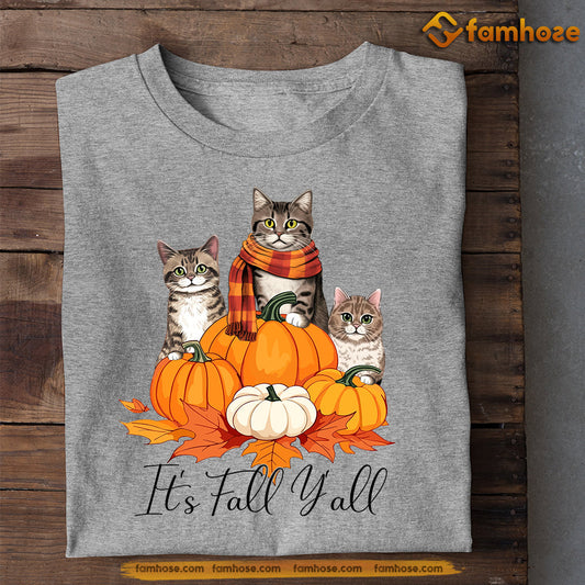 Cat Thanksgiving T-shirt, It's Fall Y'all Thanksgiving Cat, Gift For Cat Lovers, Cat Owners, Cat Tees