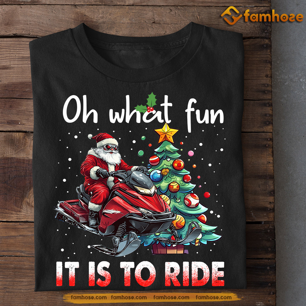 Funny Christmas Snowmobile T-shirt, Oh What Fun It Is To Ride, Xmas Gift For Snowmobile Lovers