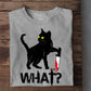 Cool Halloween Black Cat T-shirt, What, Gift For Cat Lovers, Cat Owners, Cat Tees