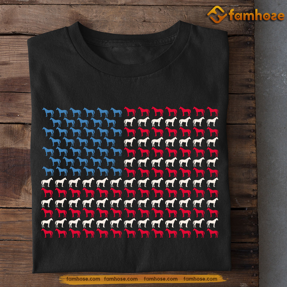 July 4th Horse T-shirt, Horse Arrange USA Flag Horse Patriotic Tees, Independence Day Gift For Horse Lovers, Horse Riders