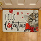 Valentine's Day Cat Doormat, Hello Valentine, Housewarming Cat Decor Gift, Gift For Cat Lovers, Cat Owners