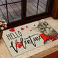 Valentine's Day Cat Doormat, Hello Valentine, Housewarming Cat Decor Gift, Gift For Cat Lovers, Cat Owners