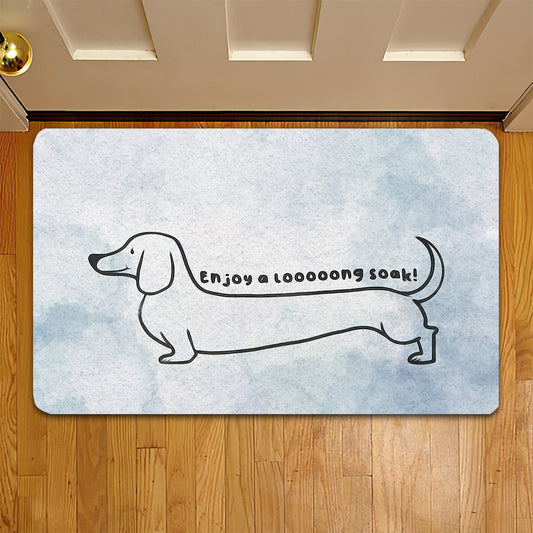 Funny Dachshund Doormat, Enjoy A Looong Soak, Dachshund Doormat For Home Decor Housewarming Gift, Welcome Mat Gift For Dog Lovers
