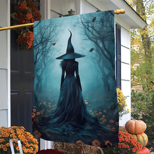Halloween Witch Flag, The Witch Twilight Dark Forest Vintage Gothic Spooky, Gift For Halloween, House Witch Flag
