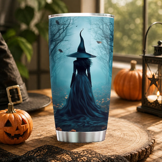 Halloween Witch Tumbler, The Witch Twilight Dark Forest Vintage Gothic Spooky Stainless Steel Tumbler, Gift For Witch Lovers, Halloween Witch Tumbler
