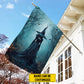 Interesting Personalized Witch Garden Flag & House Flag, Mystical Witch, Halloween Outdoor Decor, Spooky Yard Decor Gift For Witch Lovers