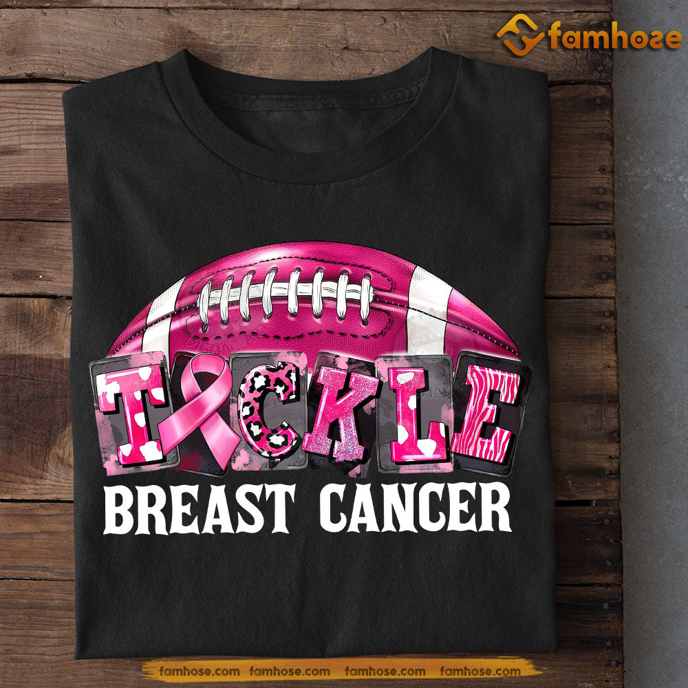 Cute Football T-shirt, Tackle Breast Cancer, Gift For Football Lovers Who Support Breast Cancer Awareness