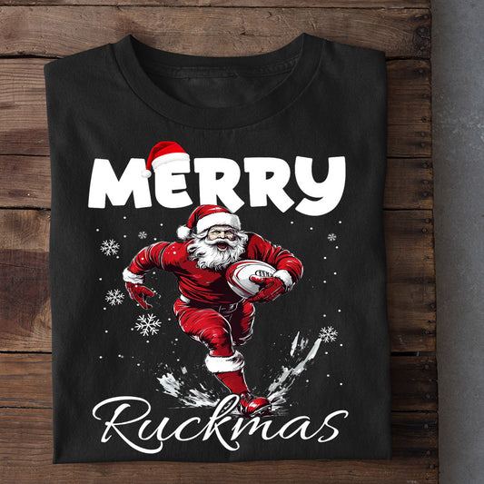 Funny Christmas Rugby T-shirt, Merry Ruckmas, Xmas Gift For Rugby Lovers