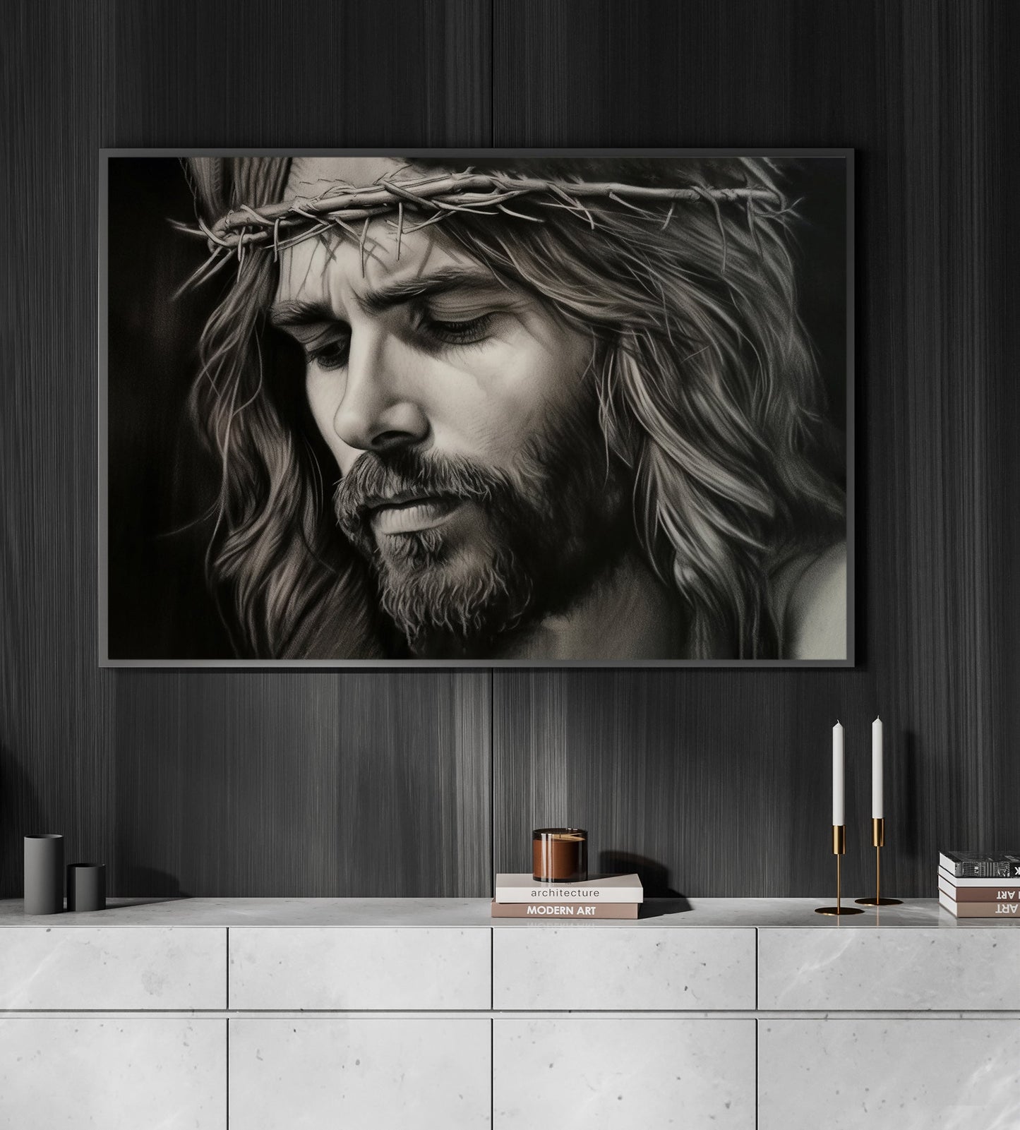 Jesus Face Portrait, Jesus Canvas Painting, Religious Wall Art Decor - Christians Poster Gift