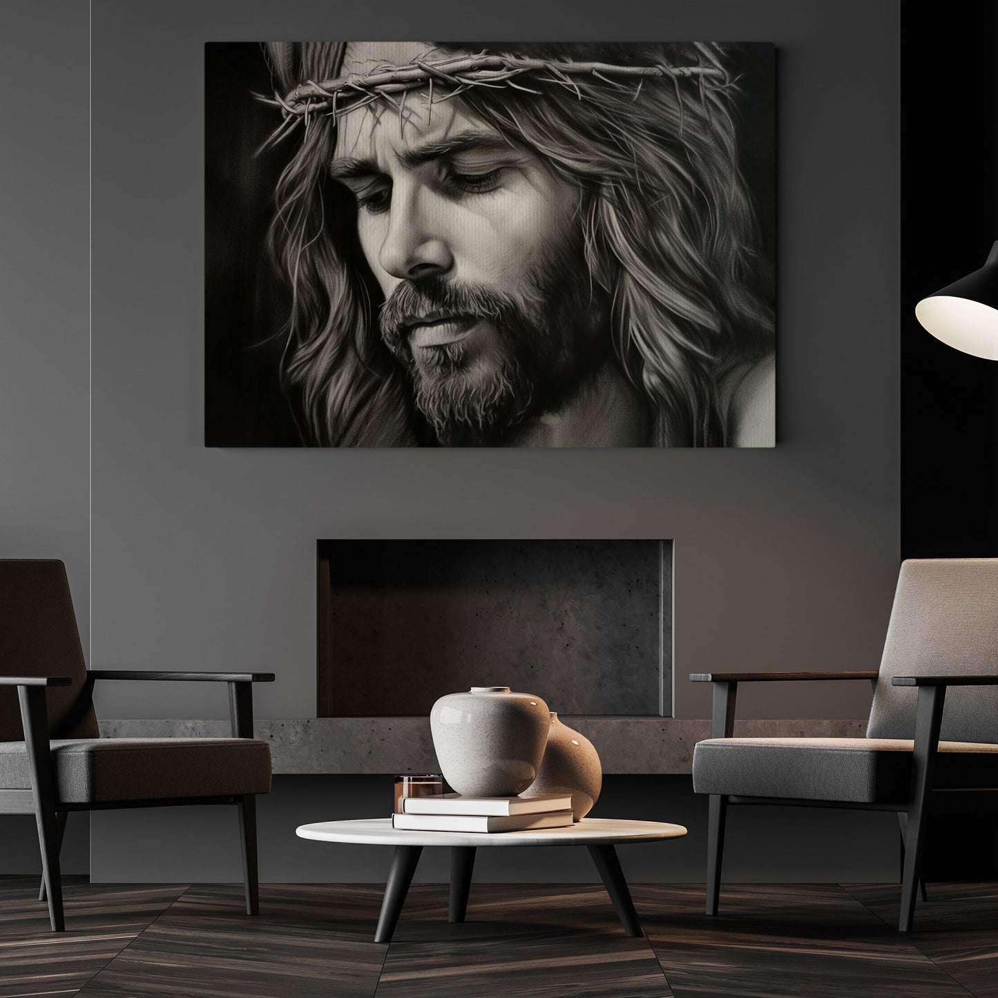 Jesus Face Portrait, Jesus Canvas Painting, Religious Wall Art Decor - Christians Poster Gift