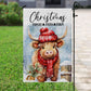 Christmas Family Faith Farm Highland Cow, Highland Cow Xmas Brighten Garden Flag & House Flag, Christmas Flag Gift Highland Cow Lovers