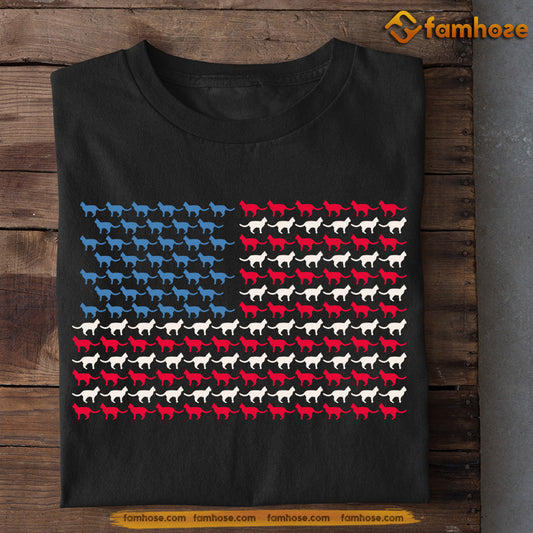 July 4th Cat T-shirt, Cat Arrange USA Flag Cat Patriotic Tees, Independence Day Gift For Cat Lovers, Cat Owners