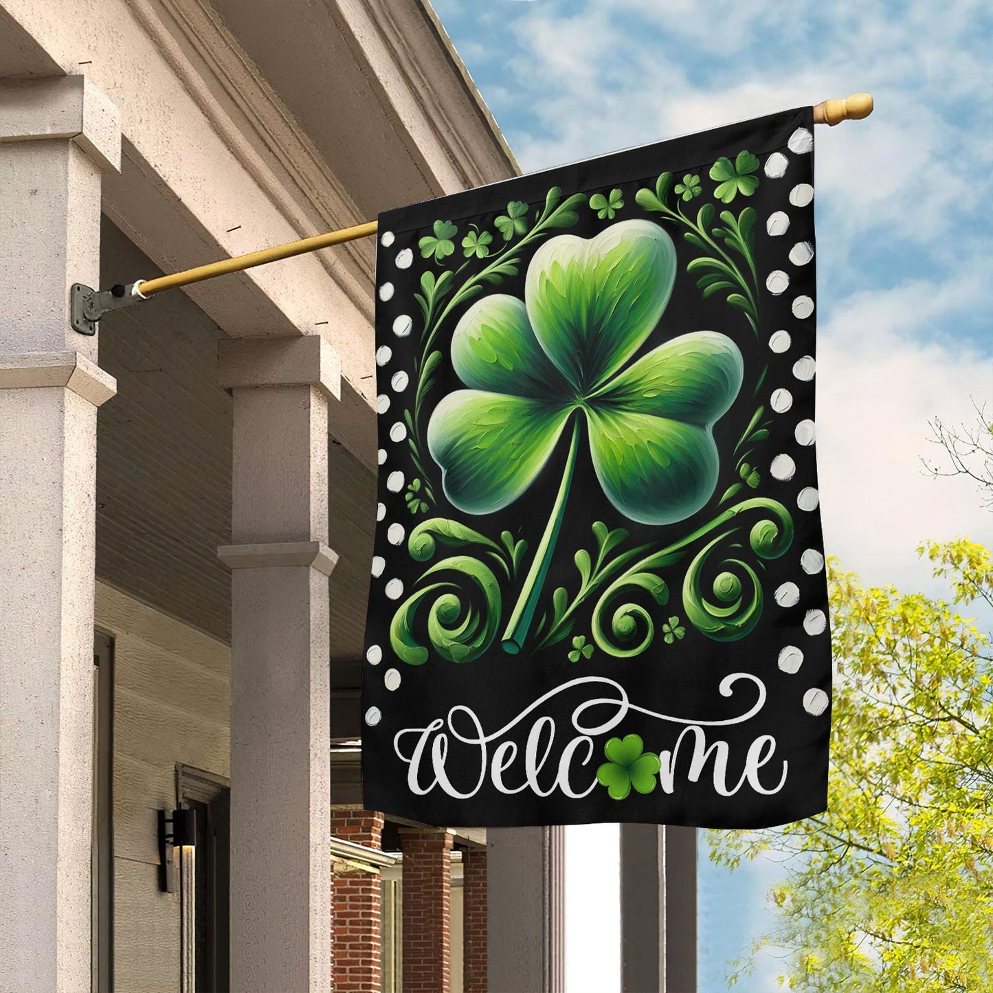 Shamrocks, St Patrick's Day Garden Flag & House Flag Gift, St Patricks Day Irish Outdoor Decoration