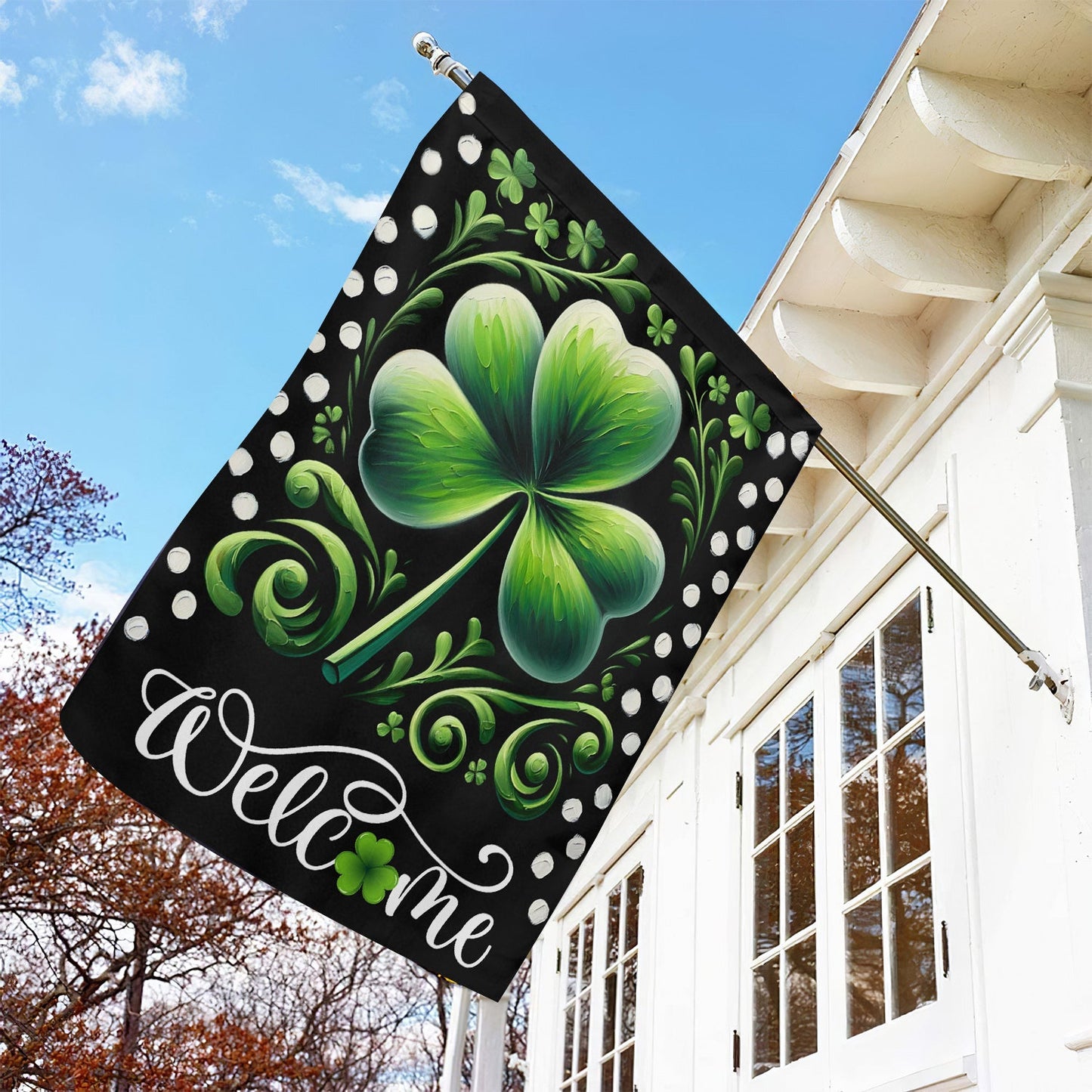 Shamrocks, St Patrick's Day Garden Flag & House Flag Gift, St Patricks Day Irish Outdoor Decoration