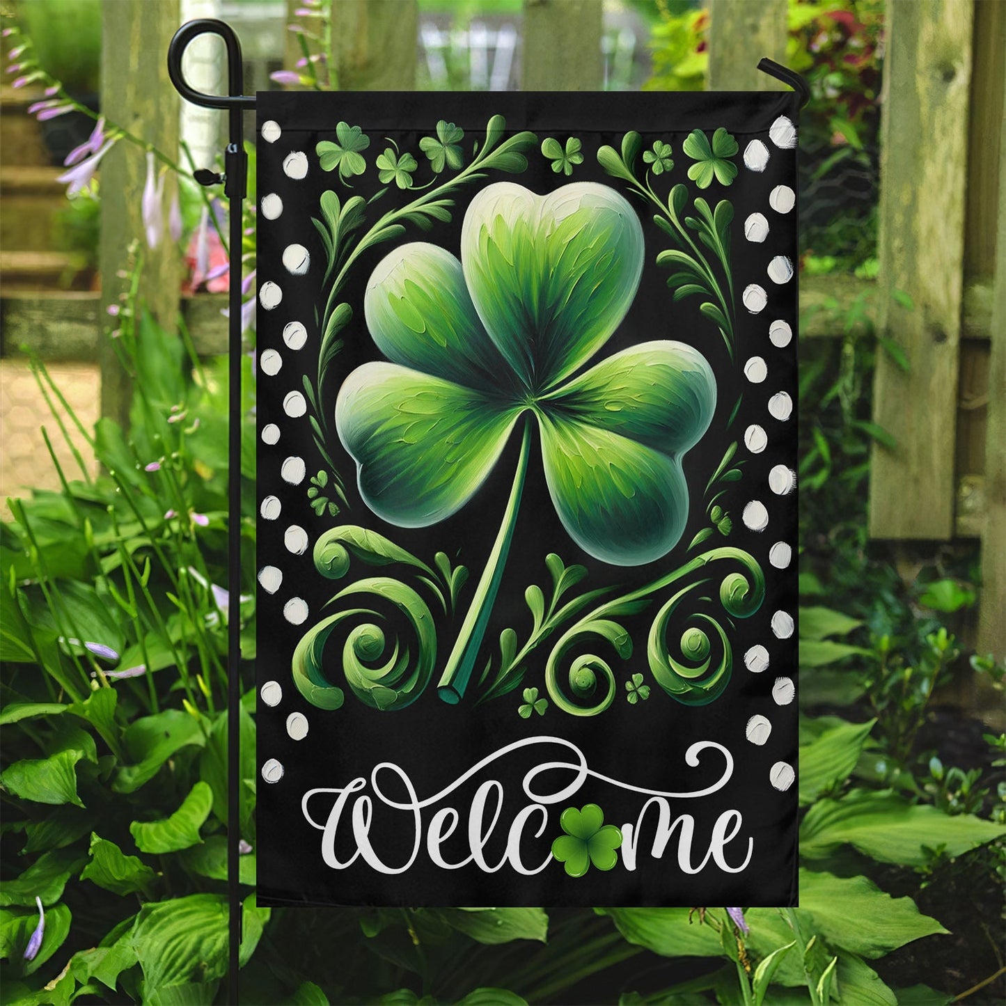 Shamrocks, St Patrick's Day Garden Flag & House Flag Gift, St Patricks Day Irish Outdoor Decoration