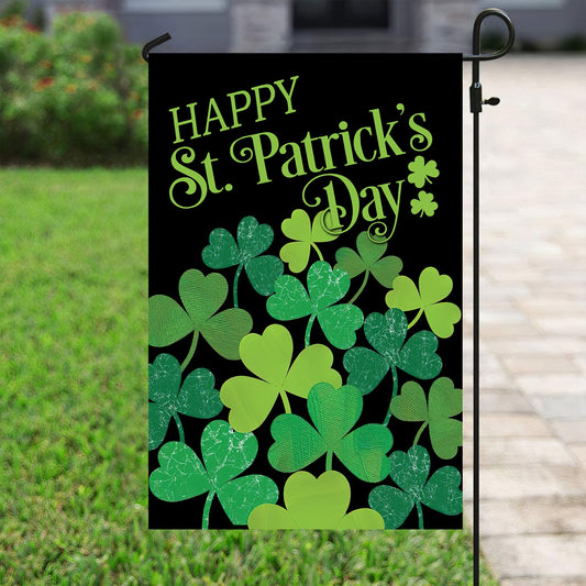 Shamrocks Clovers, St Patrick's Day Garden Flag & House Flag Gift, St Patricks Day Irish Outdoor Decoration