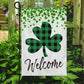 Welcome, St Patrick's Day Lucky Shamrocks Garden Flag & House Flag Gift, St Patricks Day Irish Outdoor Decoration