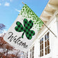 Welcome, St Patrick's Day Lucky Shamrocks Garden Flag & House Flag Gift, St Patricks Day Irish Outdoor Decoration
