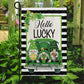 Hello Lucky, St Patrick's Day Garden Flag & House Flag Gift, St Patricks Day Irish Outdoor Decoration Gift For Gnome Lovers