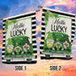 Hello Lucky, St Patrick's Day Garden Flag & House Flag Gift, St Patricks Day Irish Outdoor Decoration Gift For Gnome Lovers