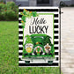 Hello Lucky, St Patrick's Day Garden Flag & House Flag Gift, St Patricks Day Irish Outdoor Decoration Gift For Gnome Lovers