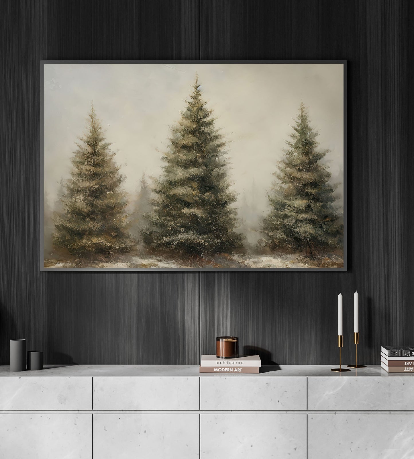 Three Christmas Tree, Christmas Tree Canvas Painting, Xmas Wall Art Decor - Christmas Poster Gift