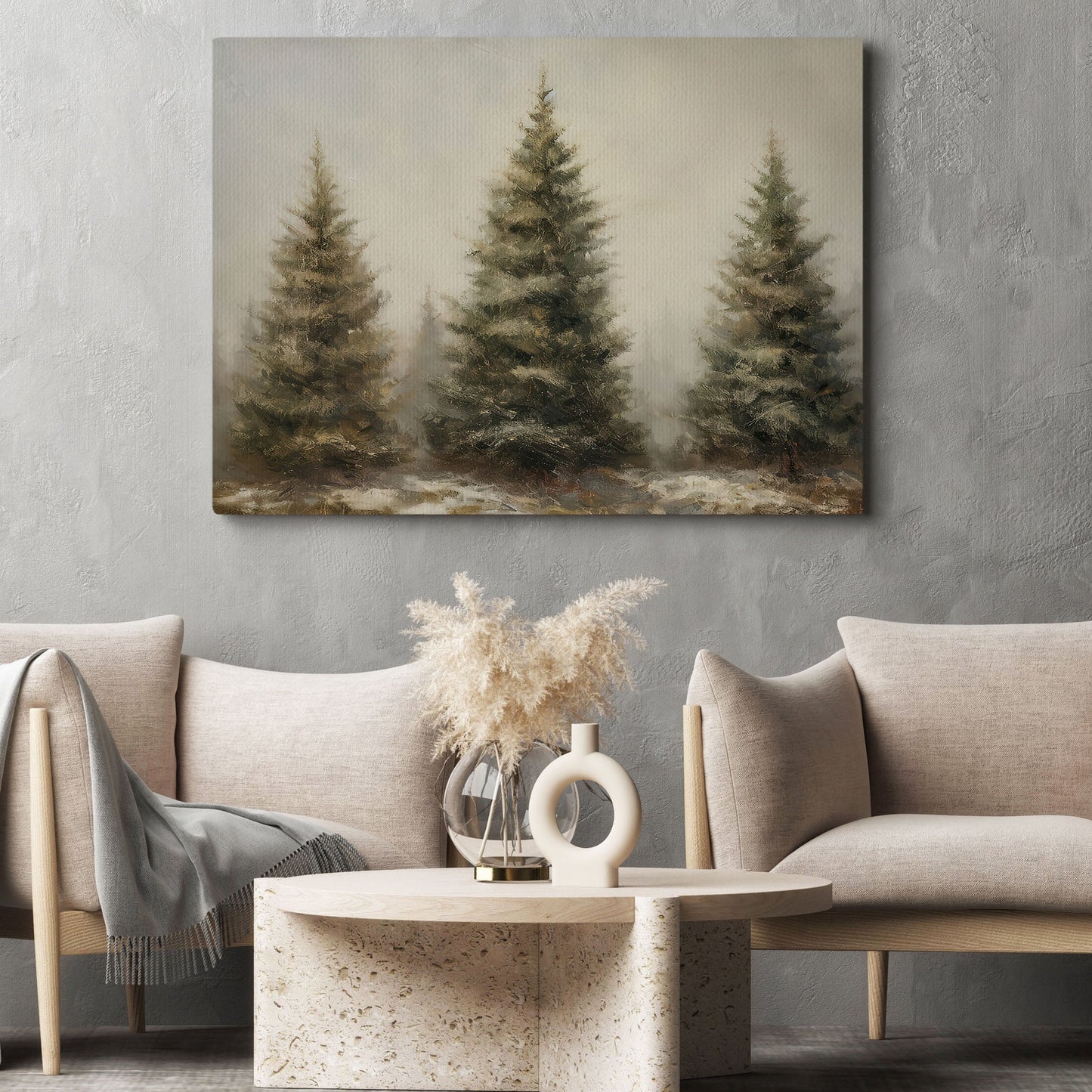 Three Christmas Tree, Christmas Tree Canvas Painting, Xmas Wall Art Decor - Christmas Poster Gift