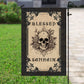 Halloween Flag, Blessed Skull Samhain, Flag Gift For Halloween Decor, Gift For Garden Flag