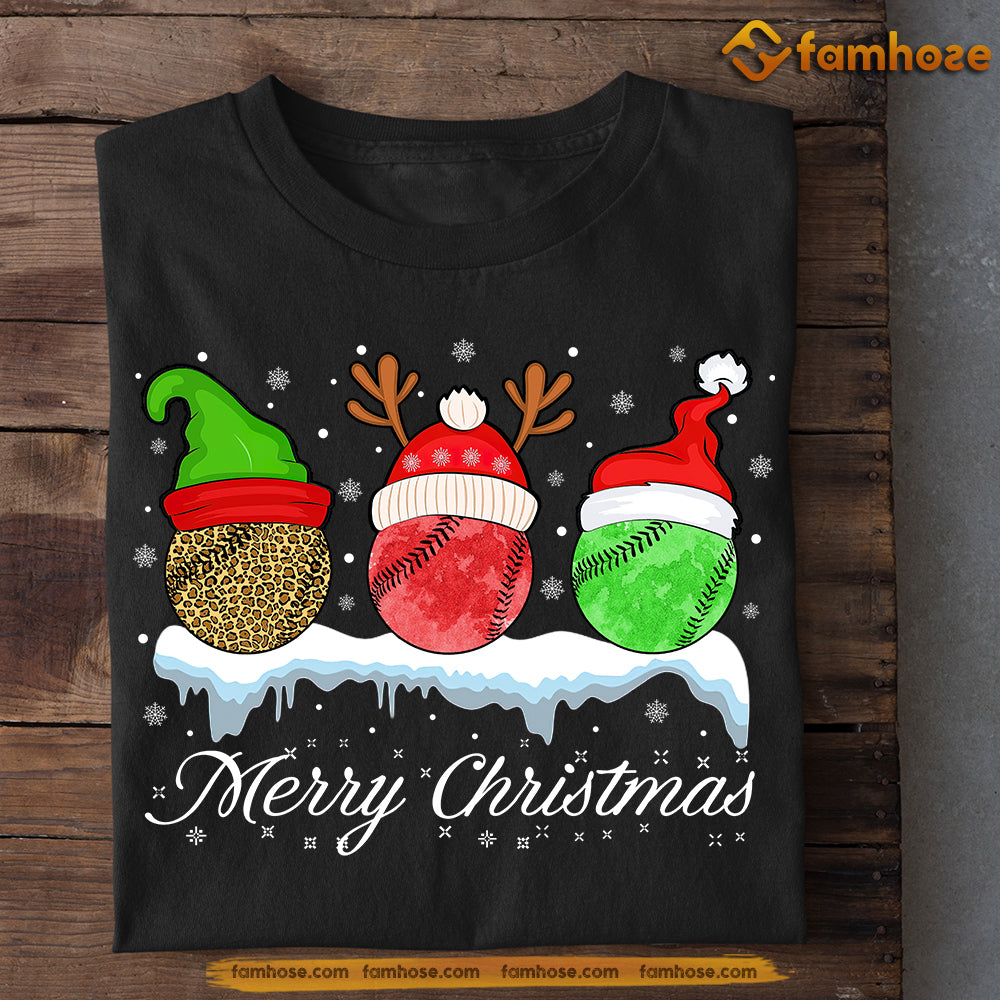 Christmas Baseball T-shirt, ELF Reindeer Noel Xmas Gift For Baseball Lovers