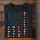 July 4th Dog T-shirt, Many Kind Of Dog Breeds Arrange USA Flag Dog Patriotic Tees, Independence Day Gift For Dog Lovers, Dog Owners