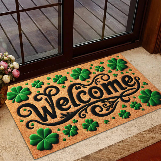 St Patrick's Day Doormat, Welcome To My House, Doormat For Home Decor Housewarming Gift, Patricks Day Welcome Mat Gift
