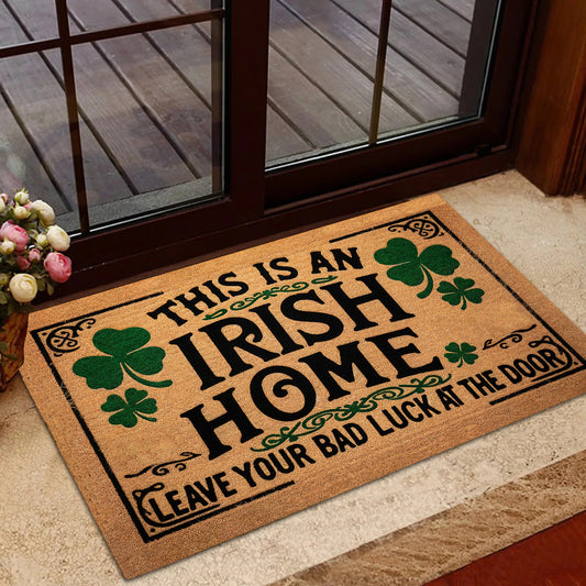 St Patrick's Day Doormat, This Is An Irish Home, Doormat For Home Decor Housewarming Gift, Patricks Day Welcome Mat Gift