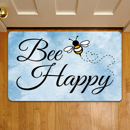 Motivational Bee Doormat, Be Happy, Doormat For Home Decor Housewarming Gift, Welcome Mat Gift For Bee Lovers