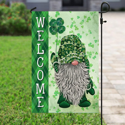 Vintage Green Gnome, St Patrick's Day Garden Flag & House Flag Gift, St Patricks Day Irish Outdoor Decoration