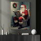 Funny Santa Claus On Toilet Bathroom, Santa Claus Canvas Painting, Xmas Wall Art Decor - Christmas Poster Gift