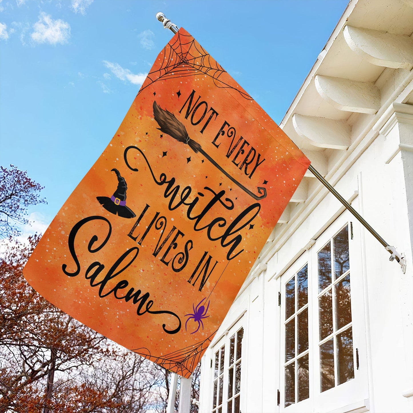 Halloween Witch Flag, Not Every Witch Lives In Salem, Flag Gift For Halloween Decor, Gift For Garden Flag