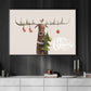 Merry Christmas Reindeer Tree, Reindeer Canvas Painting, Xmas Wall Art Decor - Christmas Poster Gift For Reindeer Lovers