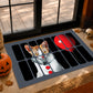 Cool Halloween Cat Doormat, Cat Behind The Window, Housewarming Gift, Doormat Decor, Gift For Cat Lovers, Cat Owners