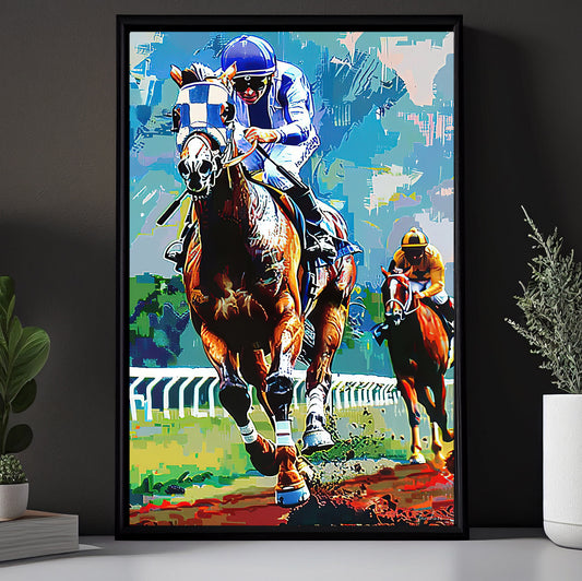 Secretariat Canvas Painting, Follow Me, Jockey Wall Art Decor, Poster Gift For Horse Racing Lovers