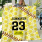 Personalized Softball Blanket, Love This Blanket Softball Fleece Blanket - Sherpa Blanket Gift For Softball Lovers, Softball Players, Softball Girls