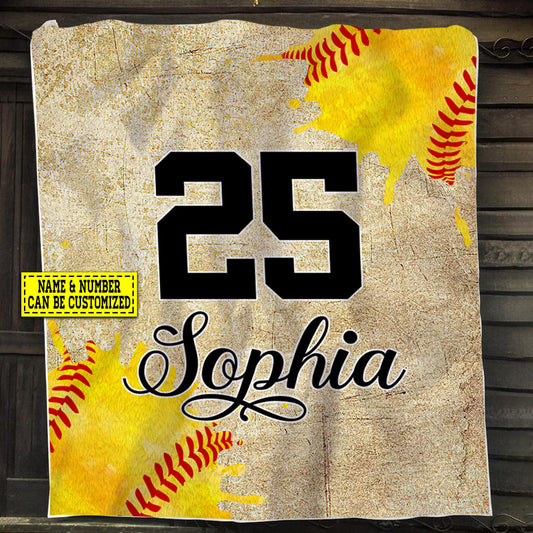 Personalized Softball Baseball Blanket, My Passion Sport Fleece Blanket - Sherpa Blanket Gift For Softball Lovers, Softball Players, Softball Girls